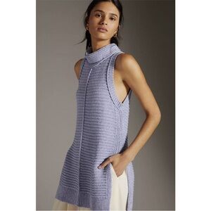 Anthropologie Pilcro Turtleneck Sweater Vest Blue Size Small